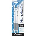 Pilot Acroball Pens, Retract, .7mm, 2/PK, WE-Asst Barrel/BK Ink PK PIL31895